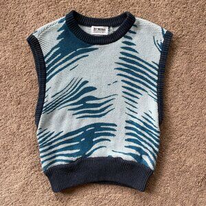 27 Miles Womens Luxury Cotton Linen blend wrap sweater vest. Coastal Granny Sz M